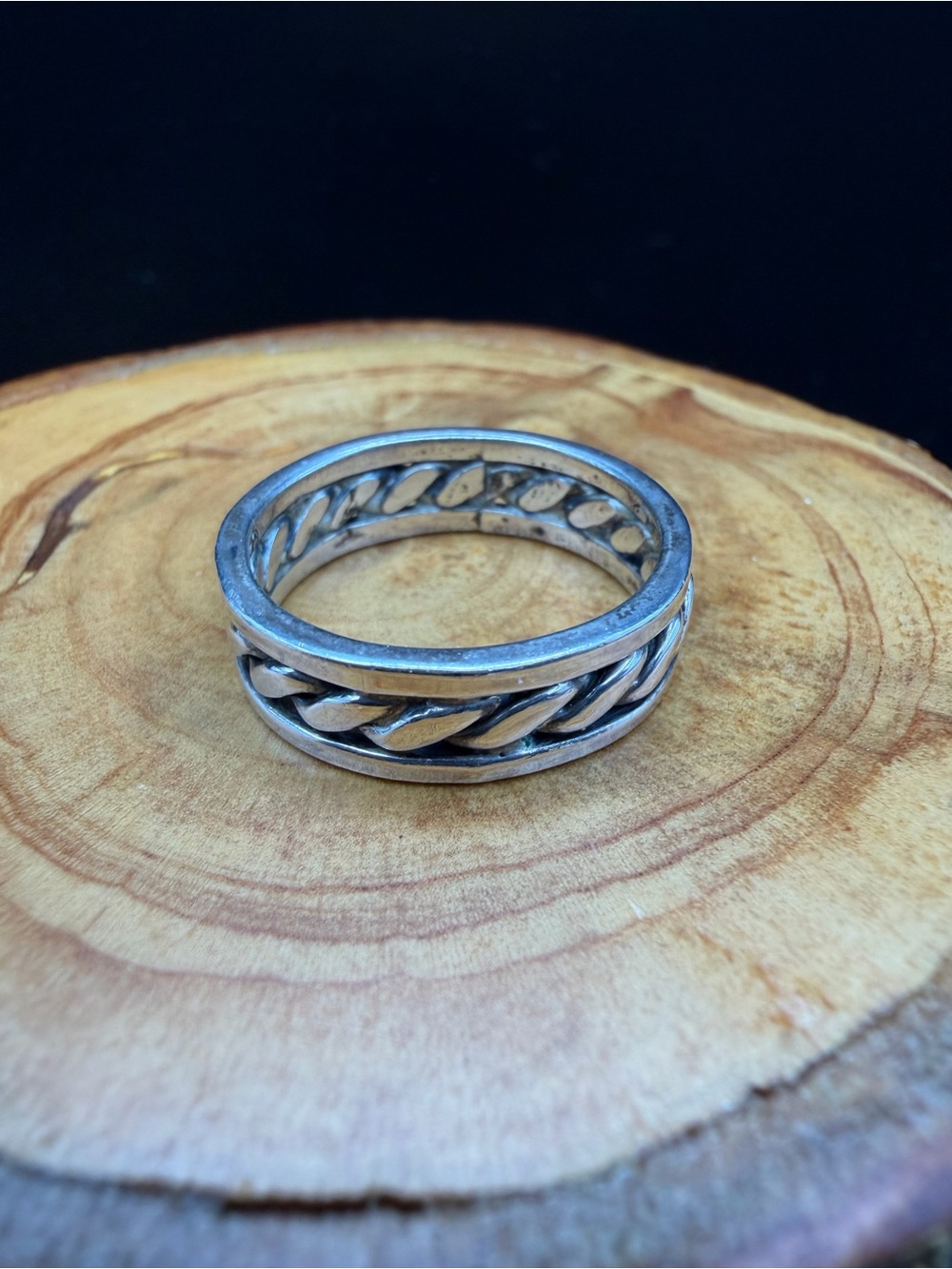 Men's Sterling Silver Braided Band Ring- Size 8 - 5g